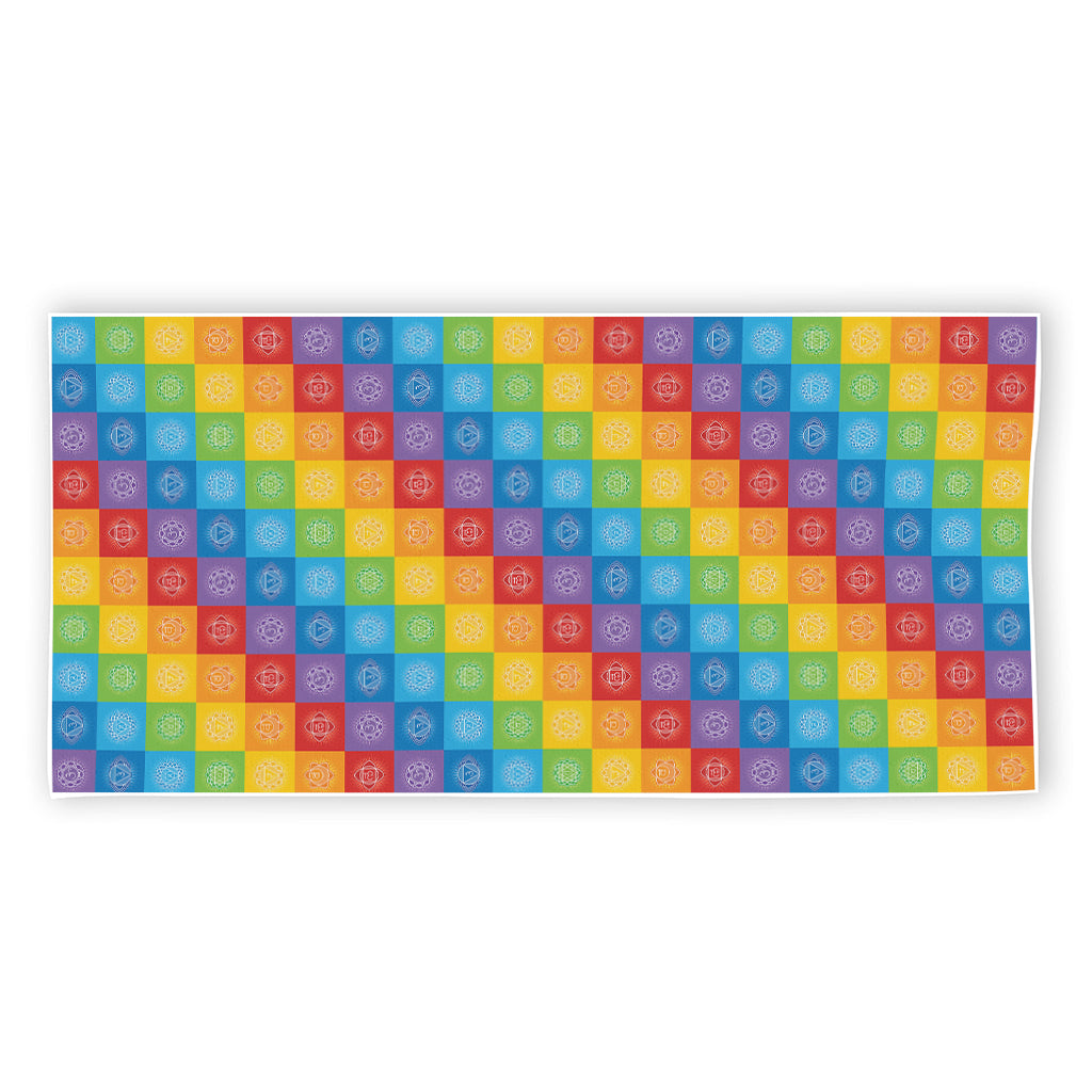 Reiki And The 7 Chakras Pattern Print Beach Towel