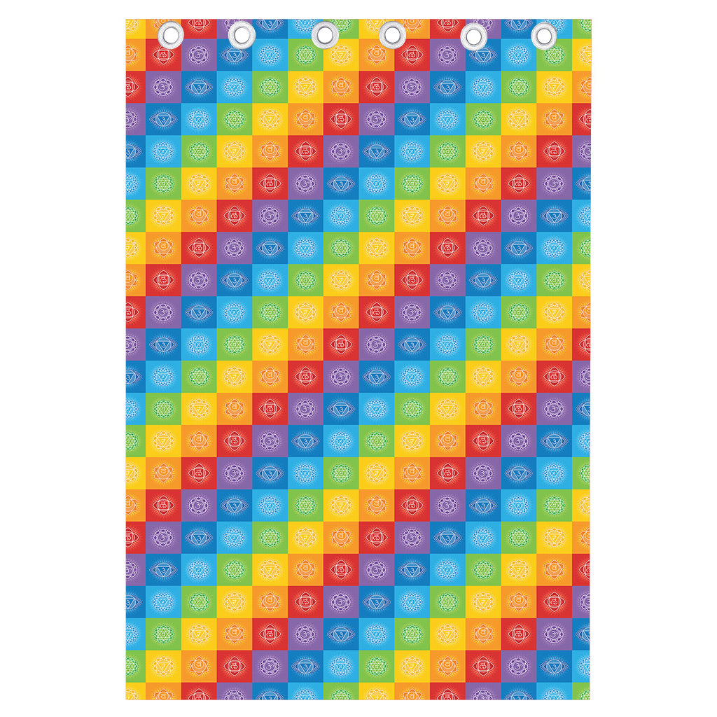Reiki And The 7 Chakras Pattern Print Curtain