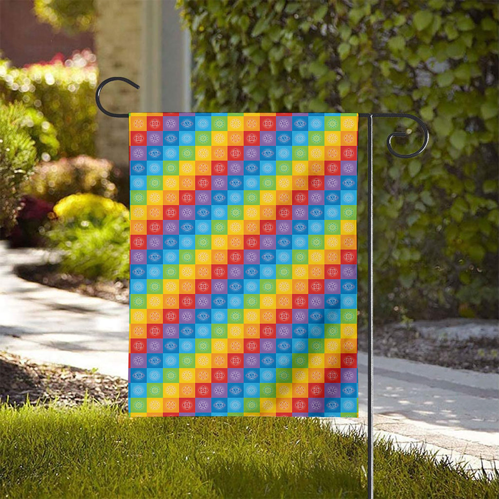 Reiki And The 7 Chakras Pattern Print House Flag