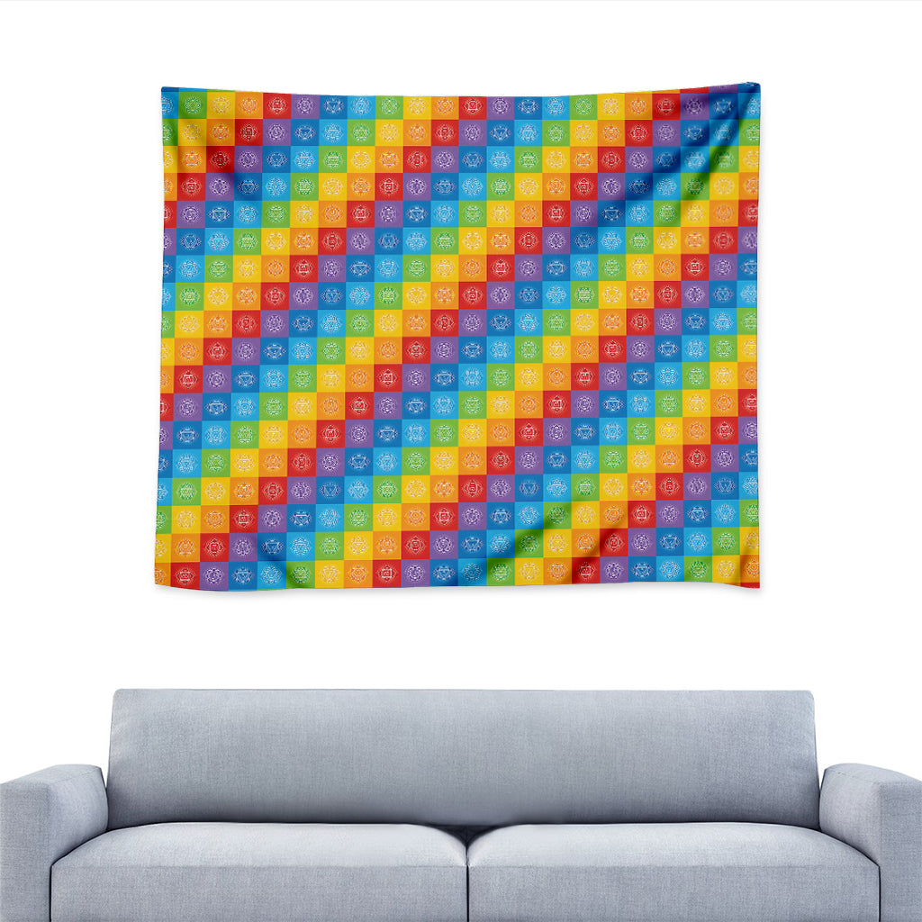 Reiki And The 7 Chakras Pattern Print Tapestry