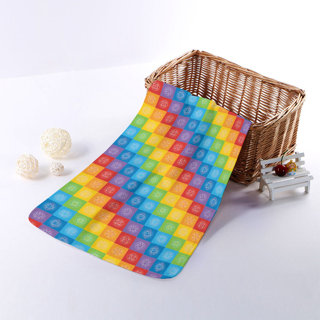 Reiki And The 7 Chakras Pattern Print Towel