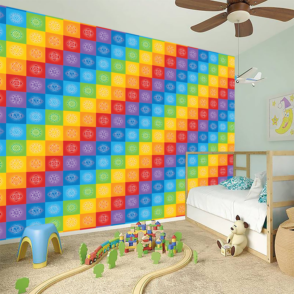 Reiki And The 7 Chakras Pattern Print Wall Sticker