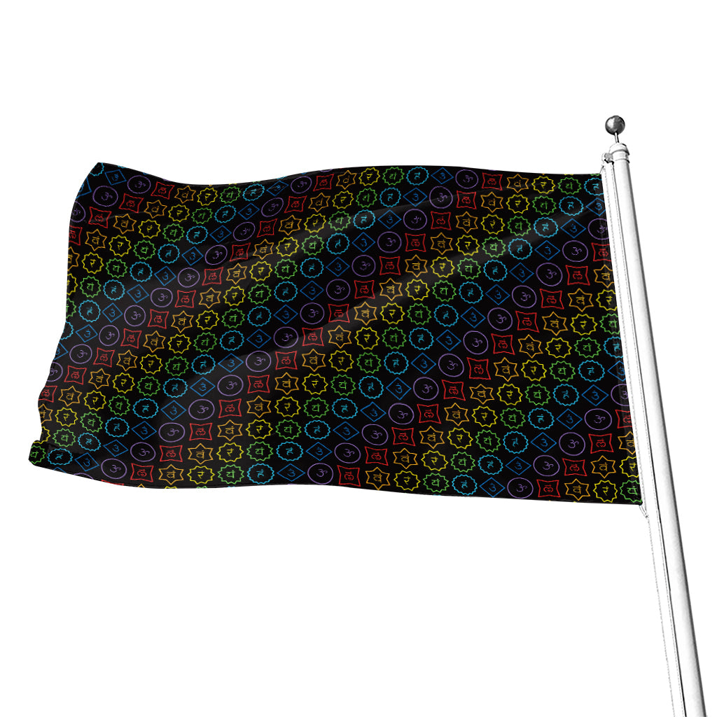 Reiki And The Seven Chakras Print Flag