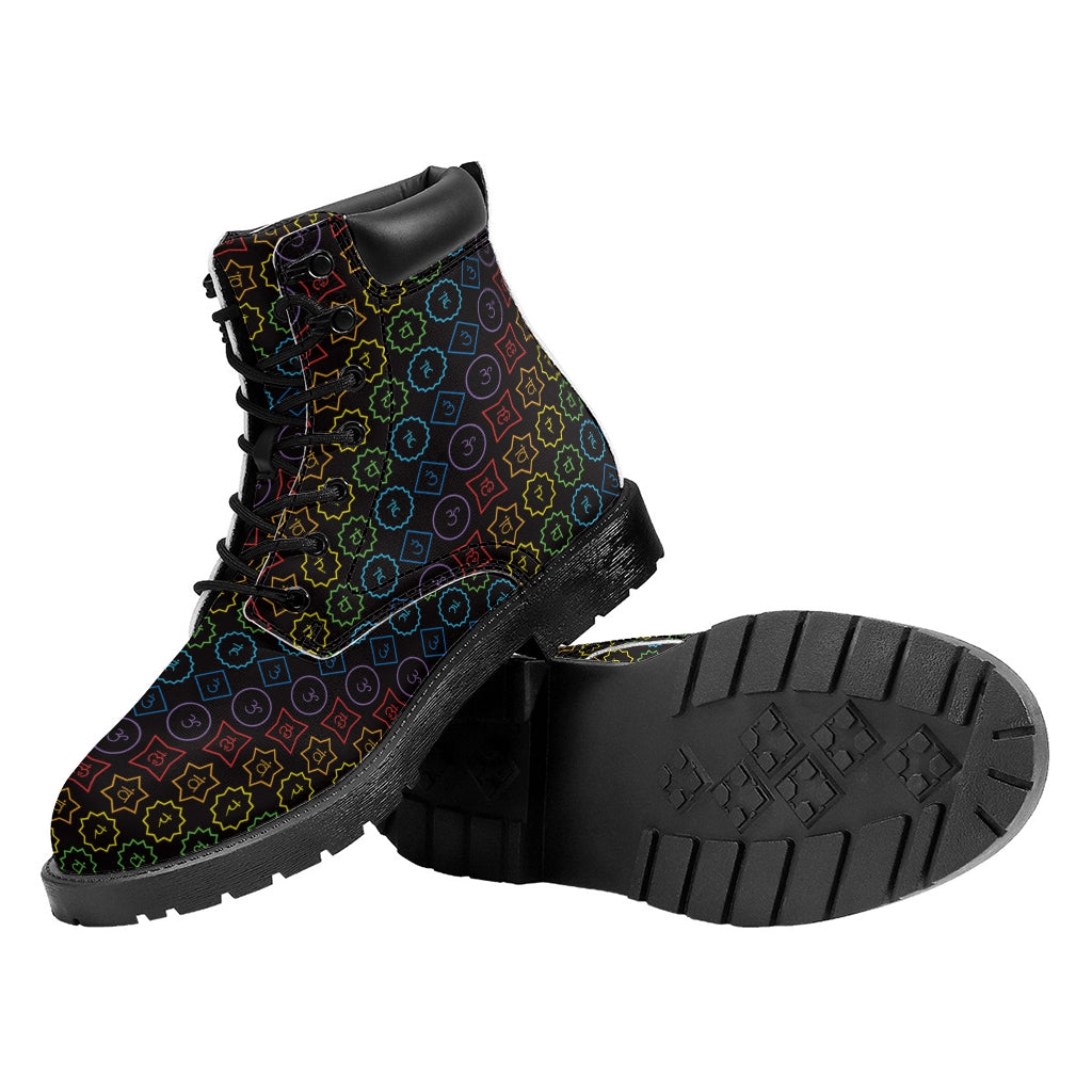 Reiki And The Seven Chakras Print Work Boots