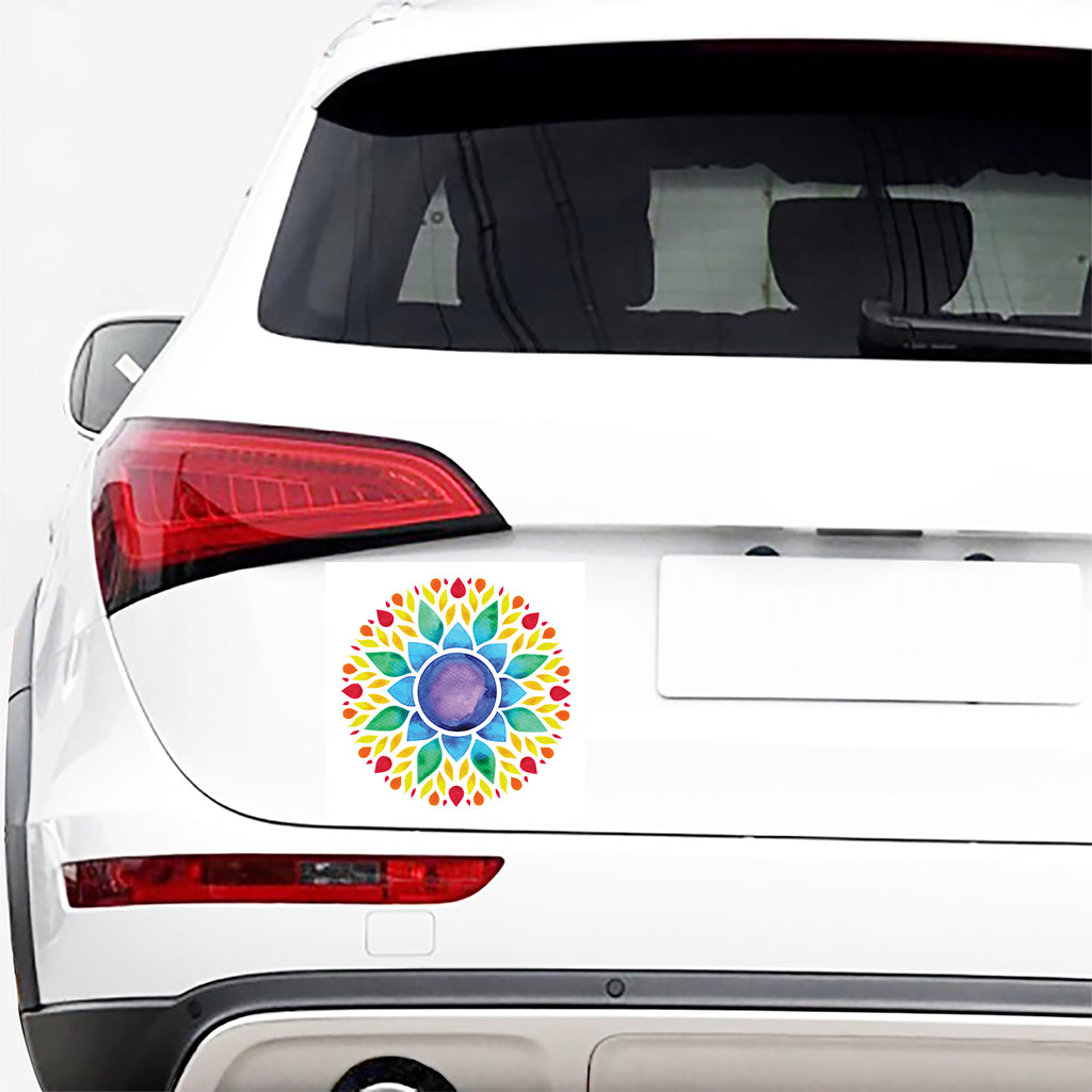 Reiki Chakra Flower Print Car Sticker