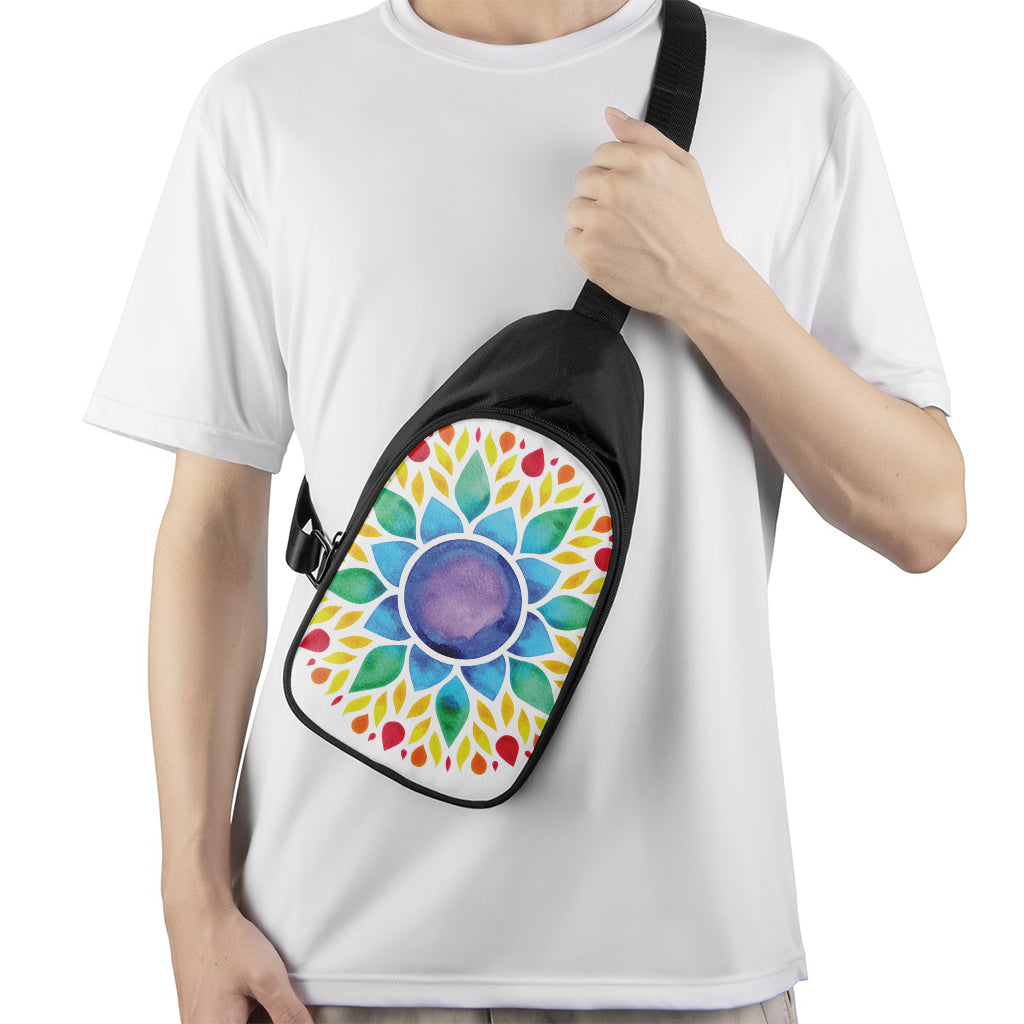 Reiki Chakra Flower Print Chest Bag