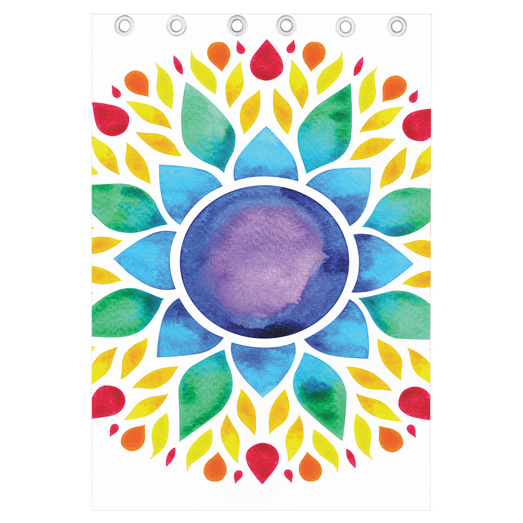 Reiki Chakra Flower Print Curtain
