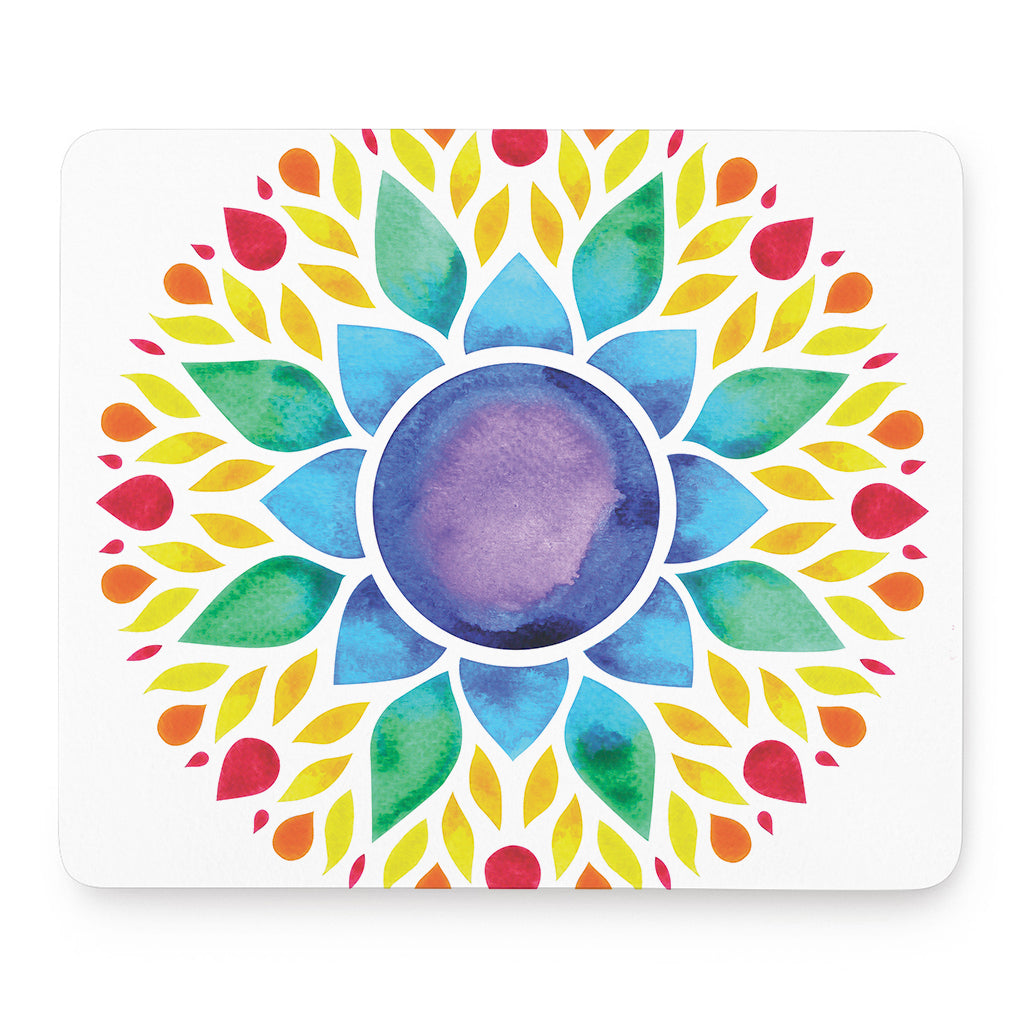 Reiki Chakra Flower Print Mouse Pad