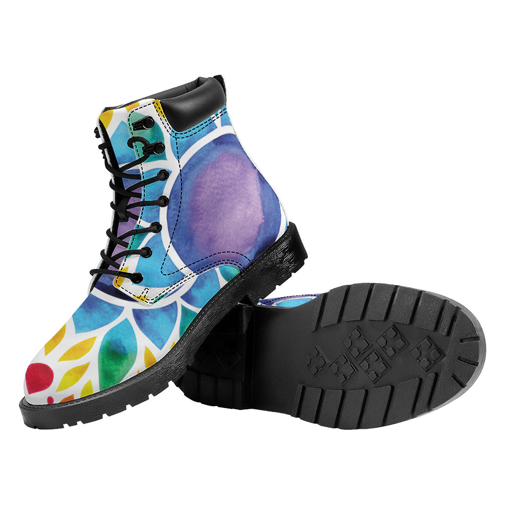 Reiki Chakra Flower Print Work Boots