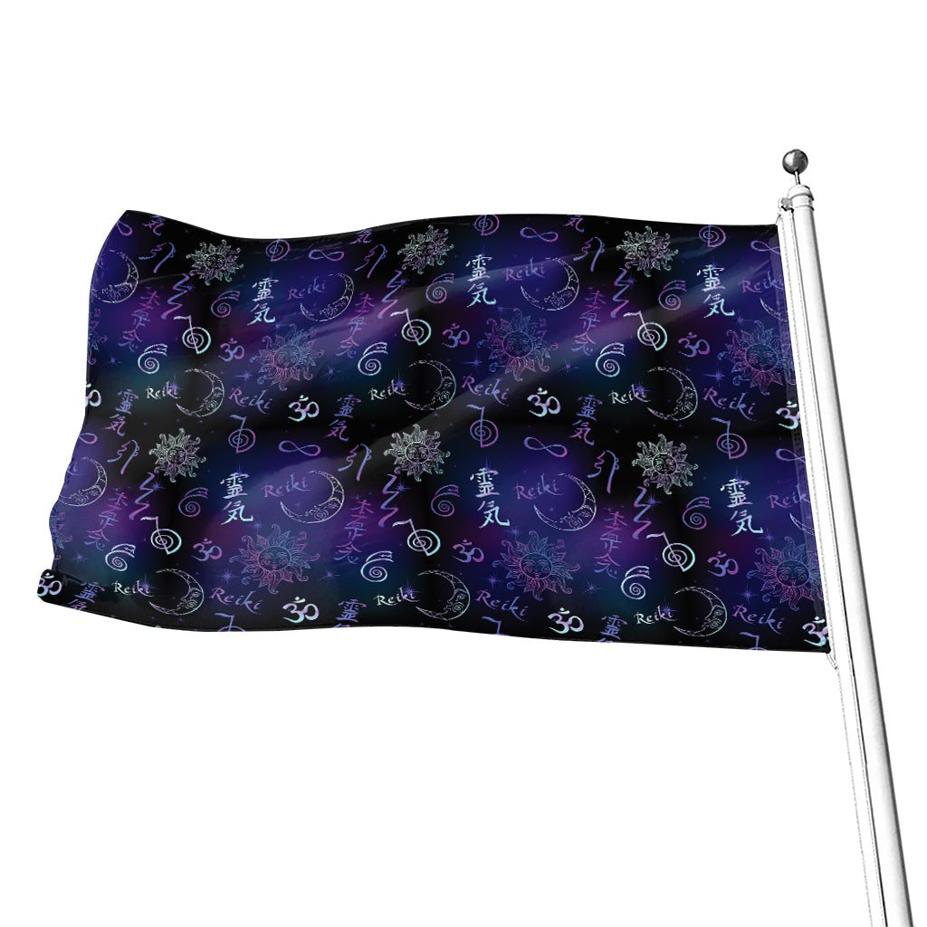 Reiki Energy Pattern Print Flag