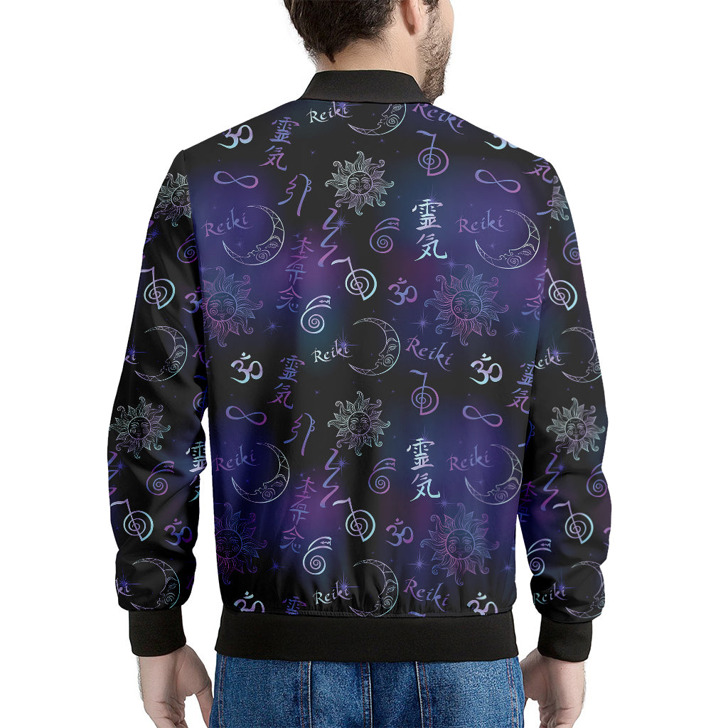 Reiki Energy Pattern Print Men's Bomber Jacket