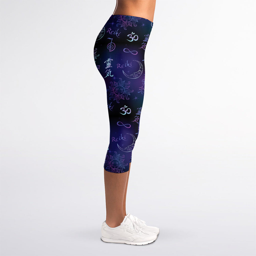 Reiki Energy Pattern Print Women's Capri Leggings