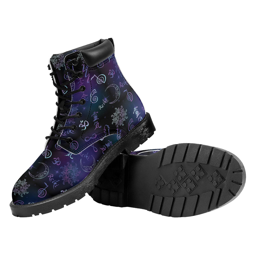 Reiki Energy Pattern Print Work Boots