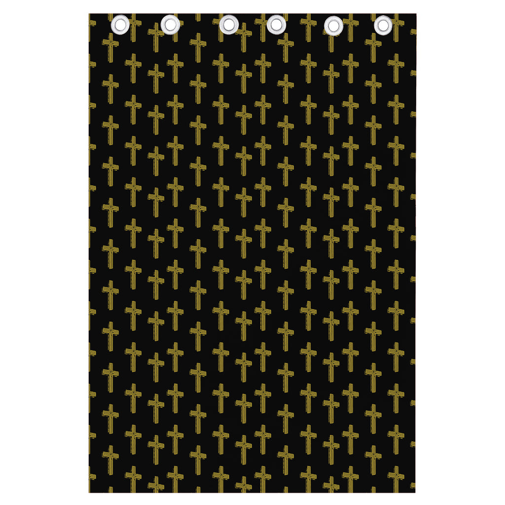 Religious Cross Pattern Print Curtain