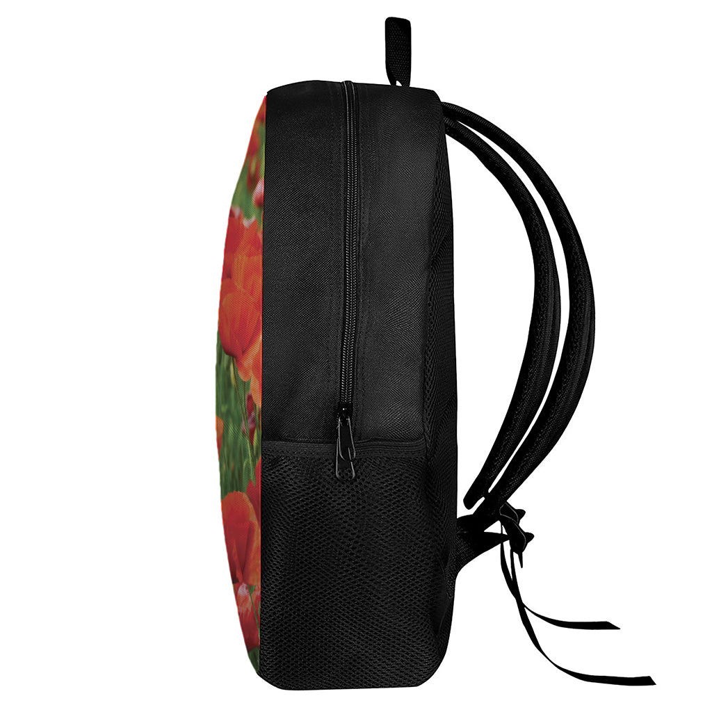 Remembrance Day Poppy Print 17 Inch Backpack