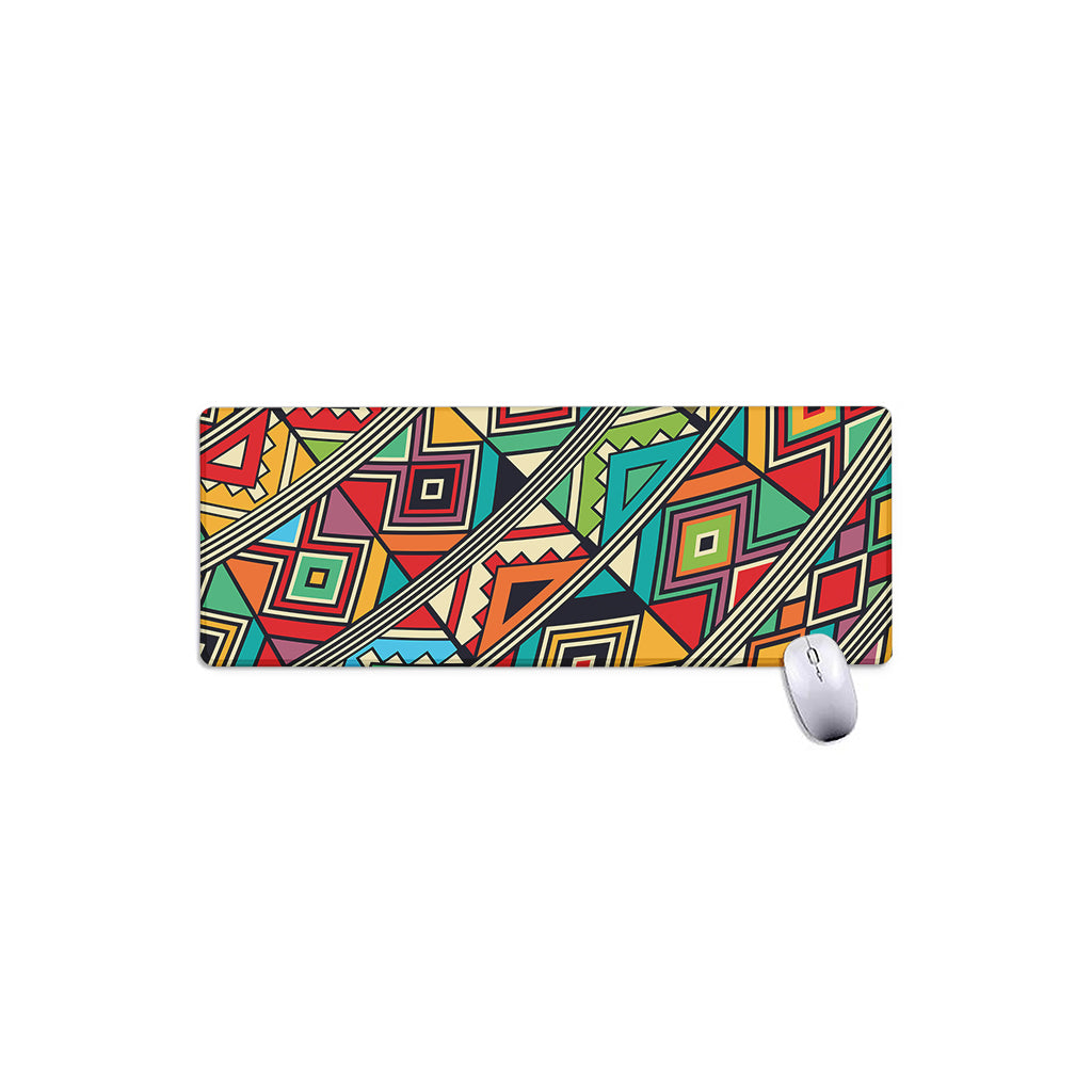 Retro African Ethnic Tribal Print Extended Mouse Pad