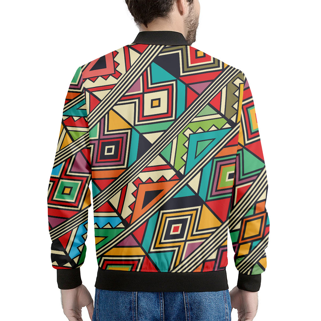Retro African Ethnic Tribal Print Men's Bomber Jacket