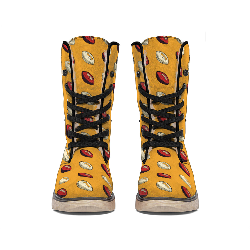 Retro American Football Ball Print Winter Boots