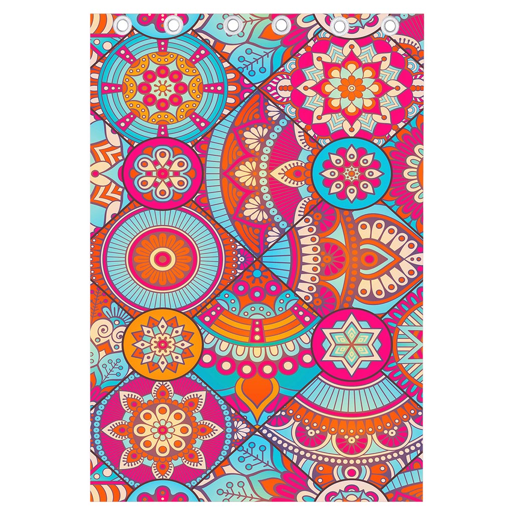 Retro Bohemian Mandala Pattern Print Curtain