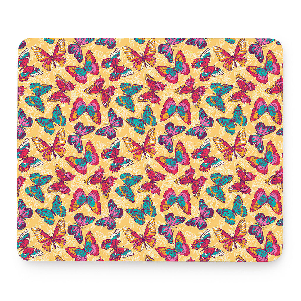 Retro Colorful Butterfly Pattern Print Mouse Pad
