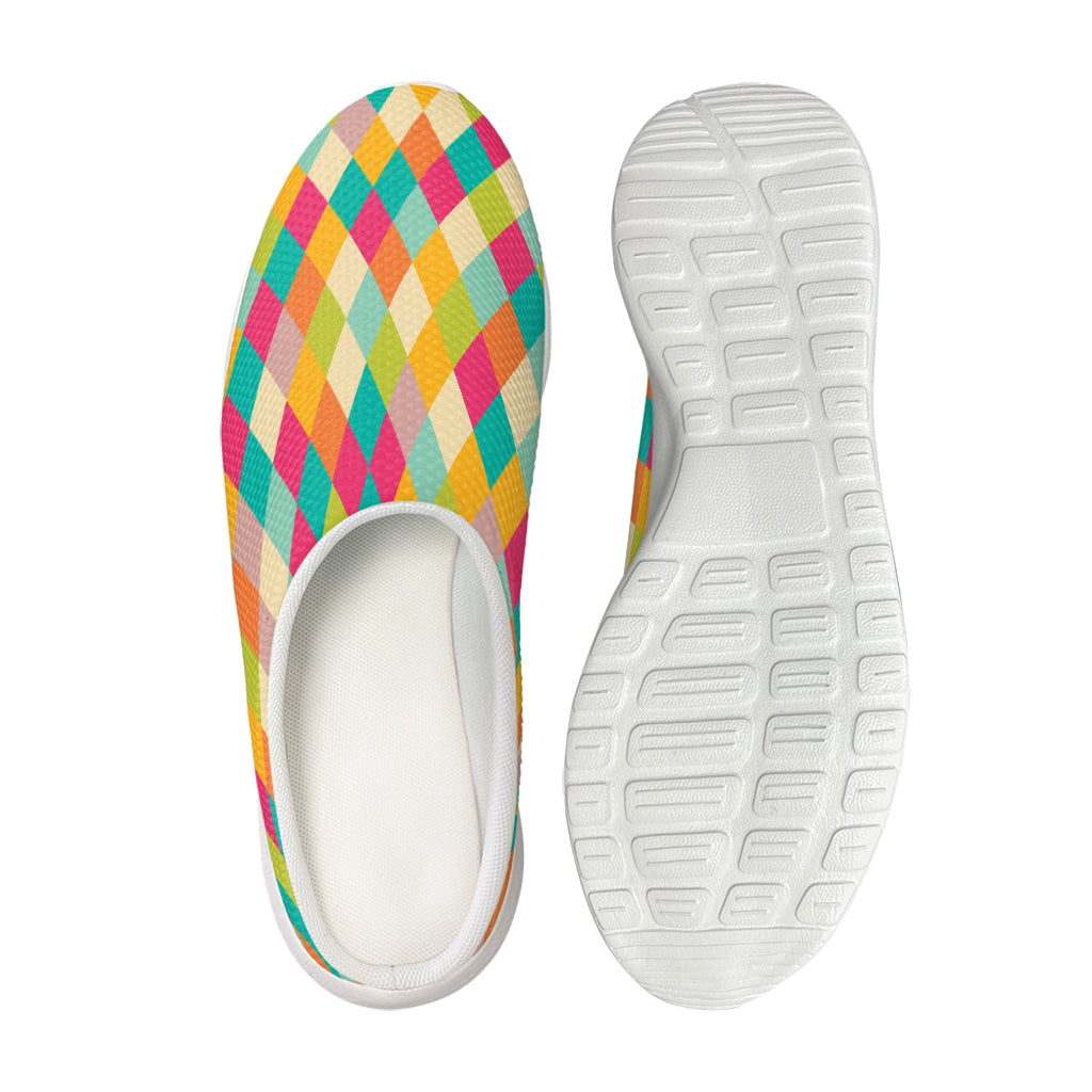 Retro Harlequin Pattern Print Mesh Casual Shoes