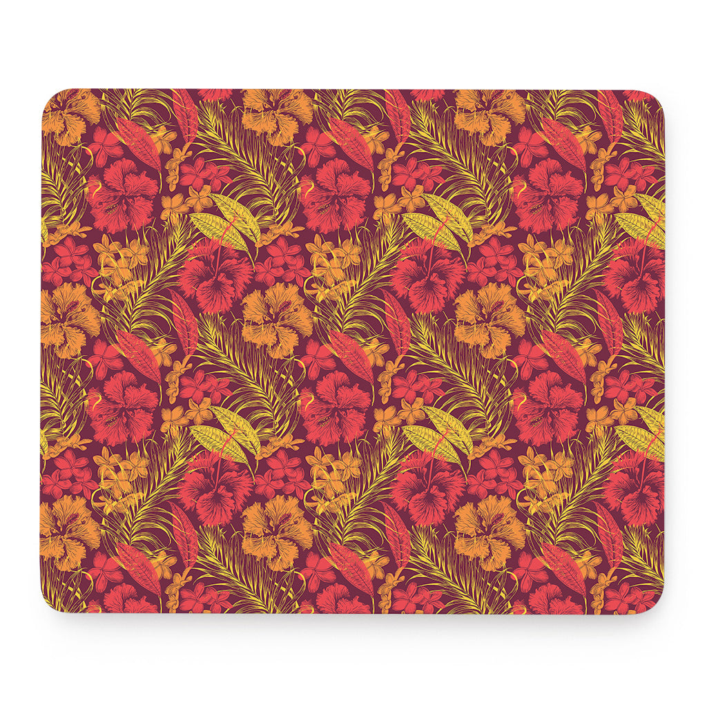 Retro Hawaiian Tropical Floral Print Mouse Pad