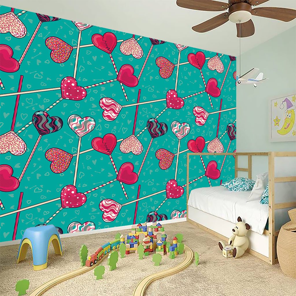 Retro Lollipop Pattern Print Wall Sticker
