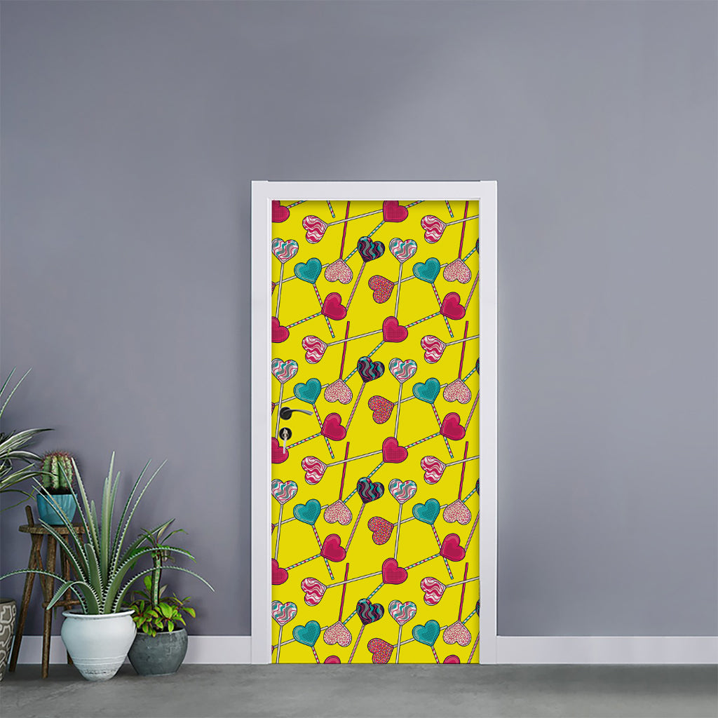 Retro Lollipop Print Door Sticker