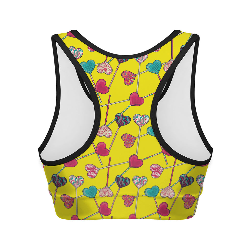 Retro Lollipop Print Women's Sports Bra