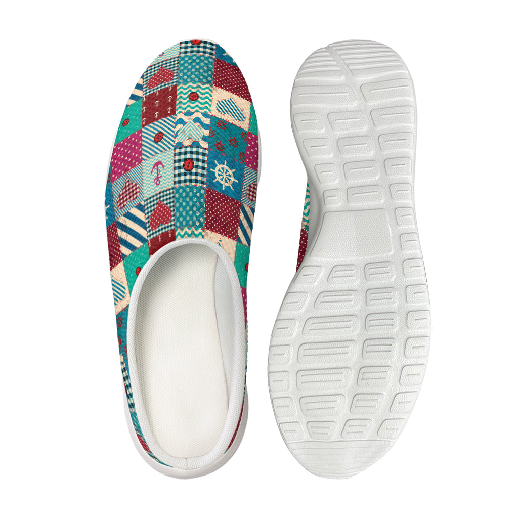 Retro Nautical Patchwork Pattern Print Mesh Casual Shoes