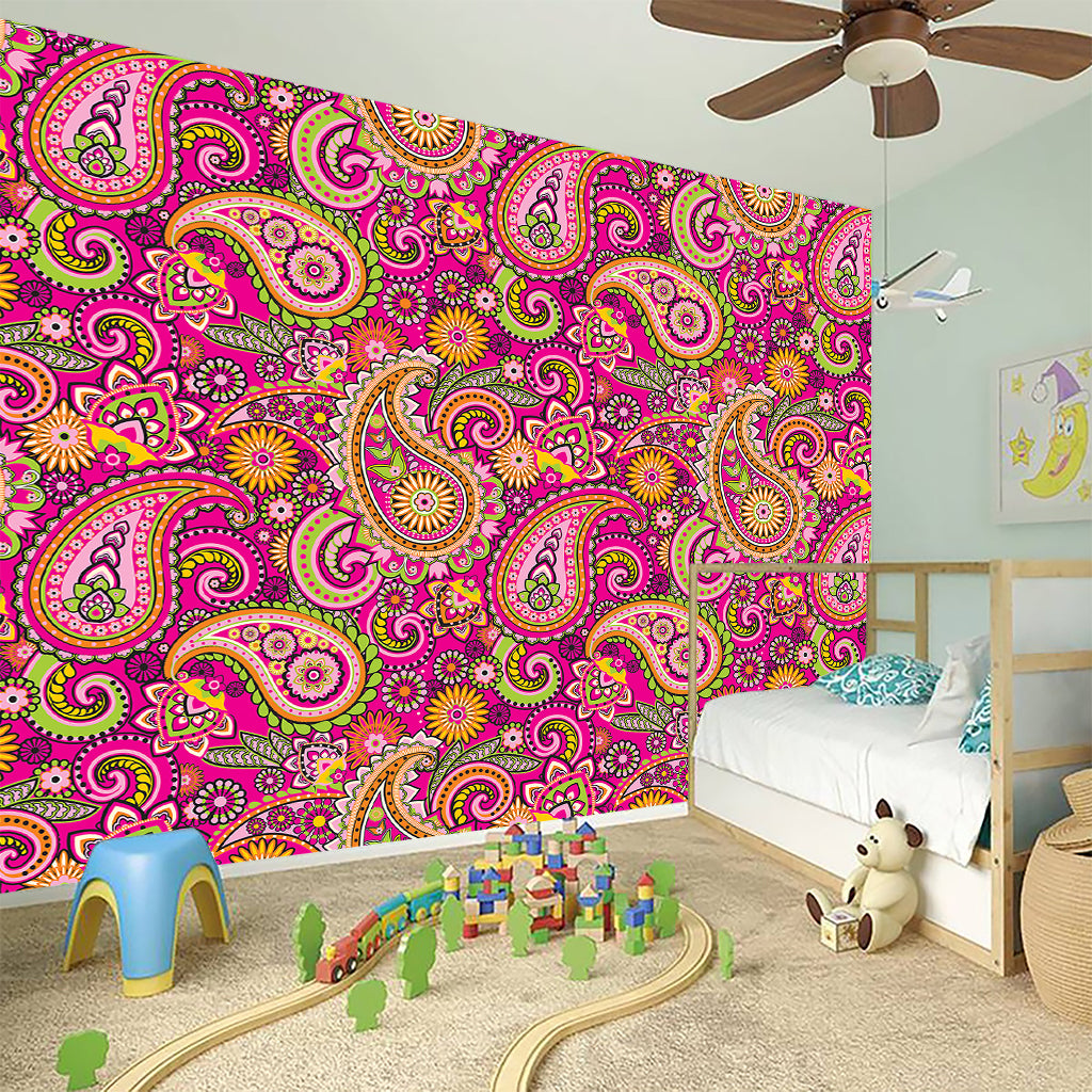 Retro Paisley Pattern Print Wall Sticker