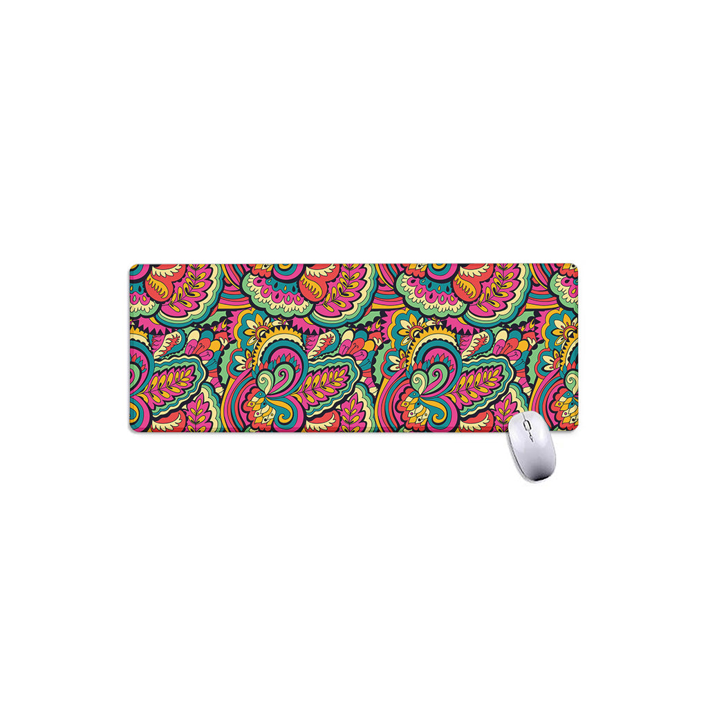 Retro Psychedelic Hippie Pattern Print Extended Mouse Pad