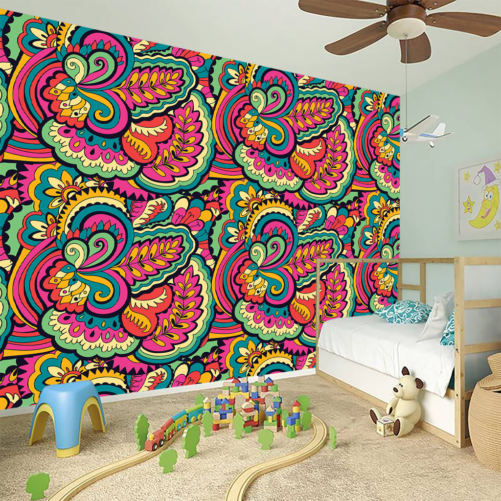 Retro Psychedelic Hippie Pattern Print Wall Sticker