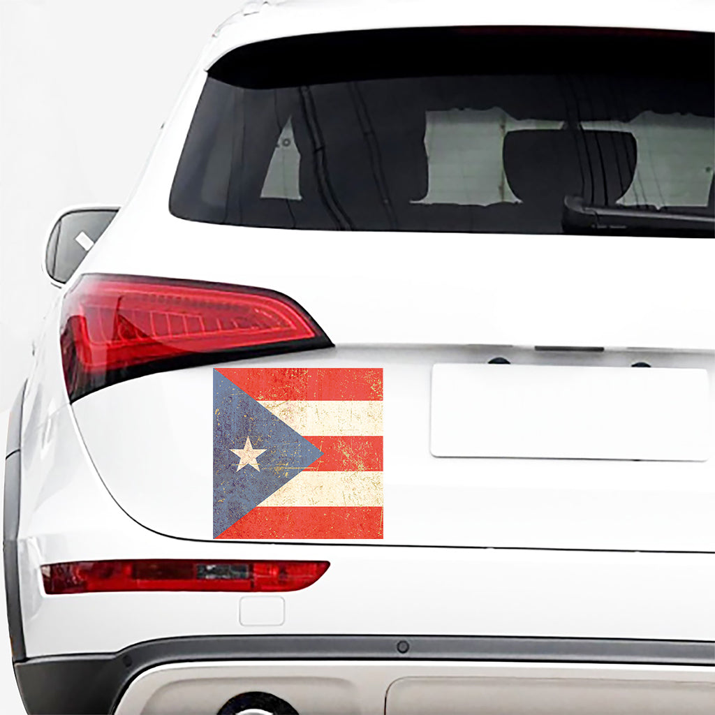 Retro Puerto Rican Flag Print Car Sticker