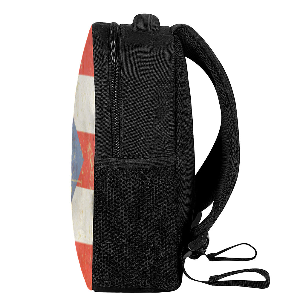 Retro Puerto Rican Flag Print Casual Backpack