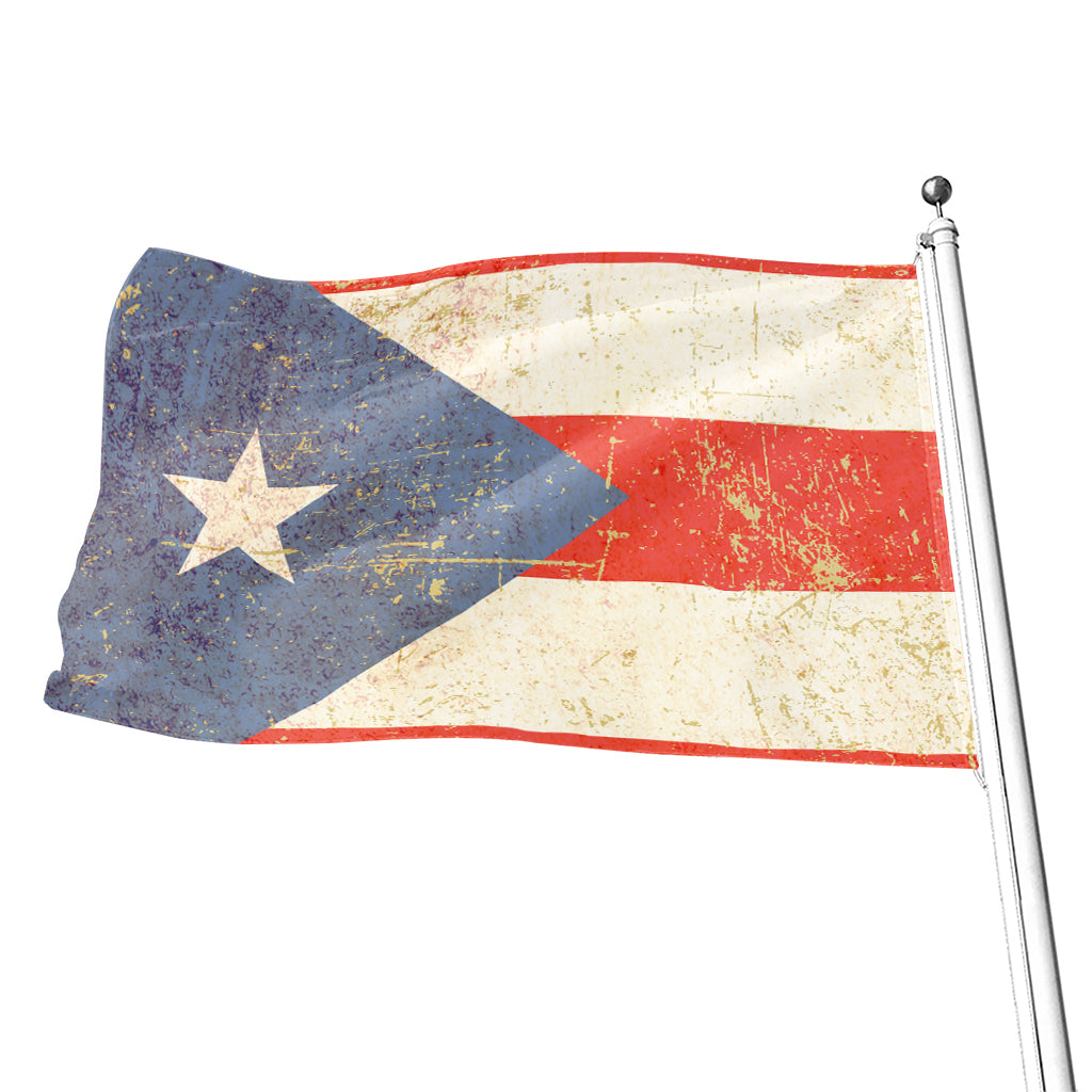 Retro Puerto Rican Flag Print Flag
