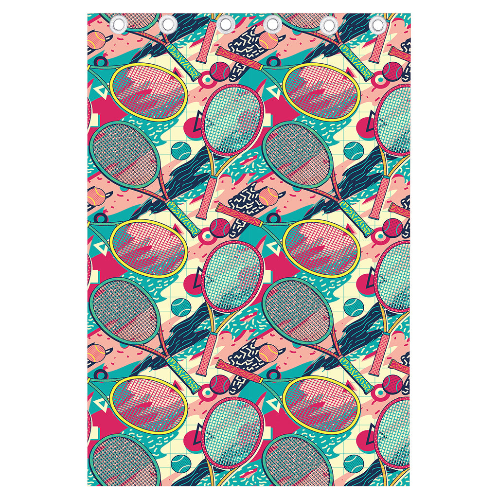 Retro Tennis Pattern Print Curtain