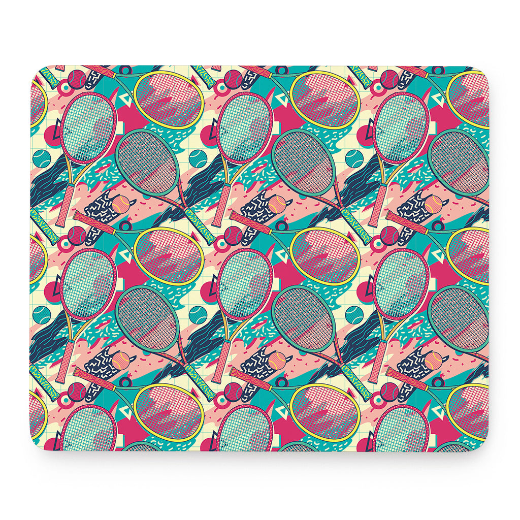 Retro Tennis Pattern Print Mouse Pad