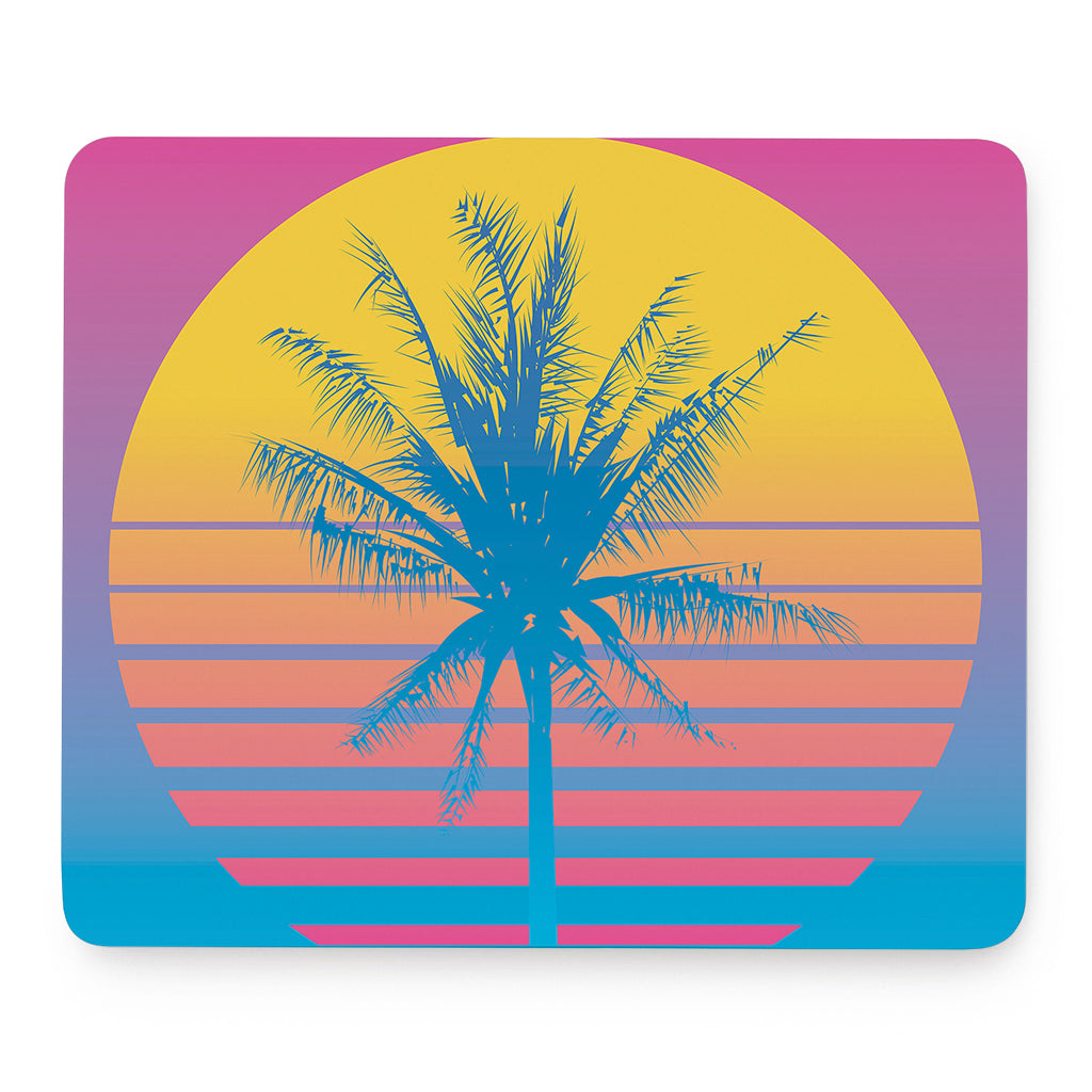 Retrowave Sunset Palm Tree Print Mouse Pad