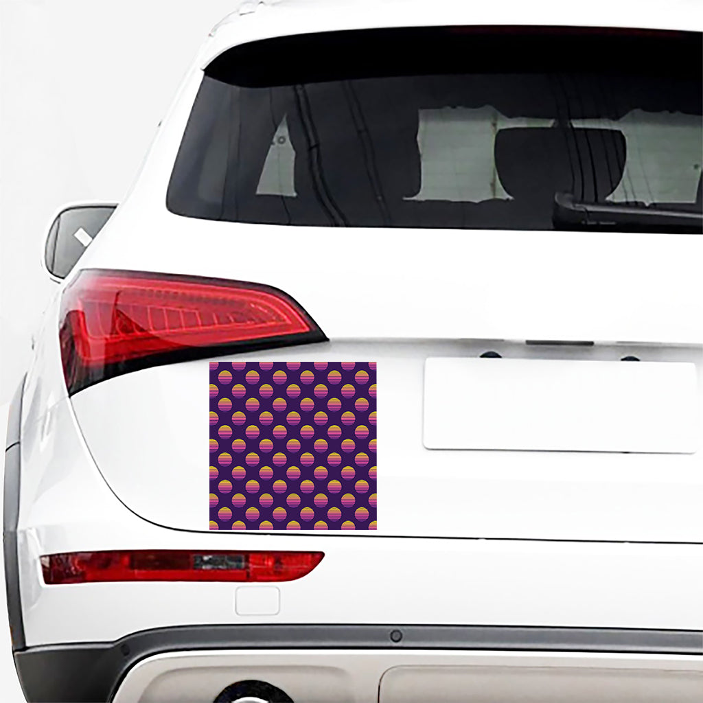 Retrowave Sunset Pattern Print Car Sticker