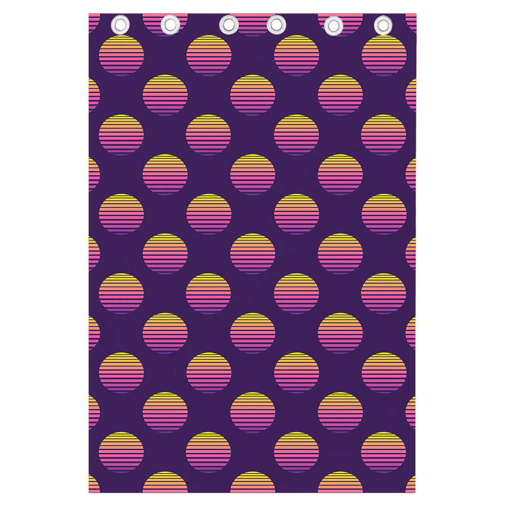 Retrowave Sunset Pattern Print Curtain