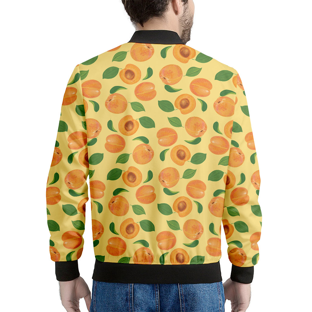Ripe Apricot Fruit Pattern Print Men's Bomber Jacket