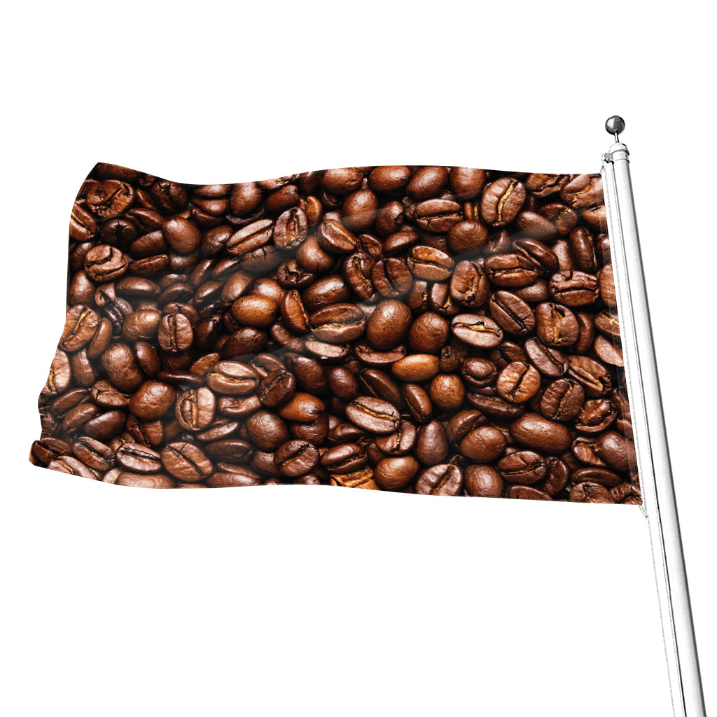 Roasted Coffee Bean Print Flag