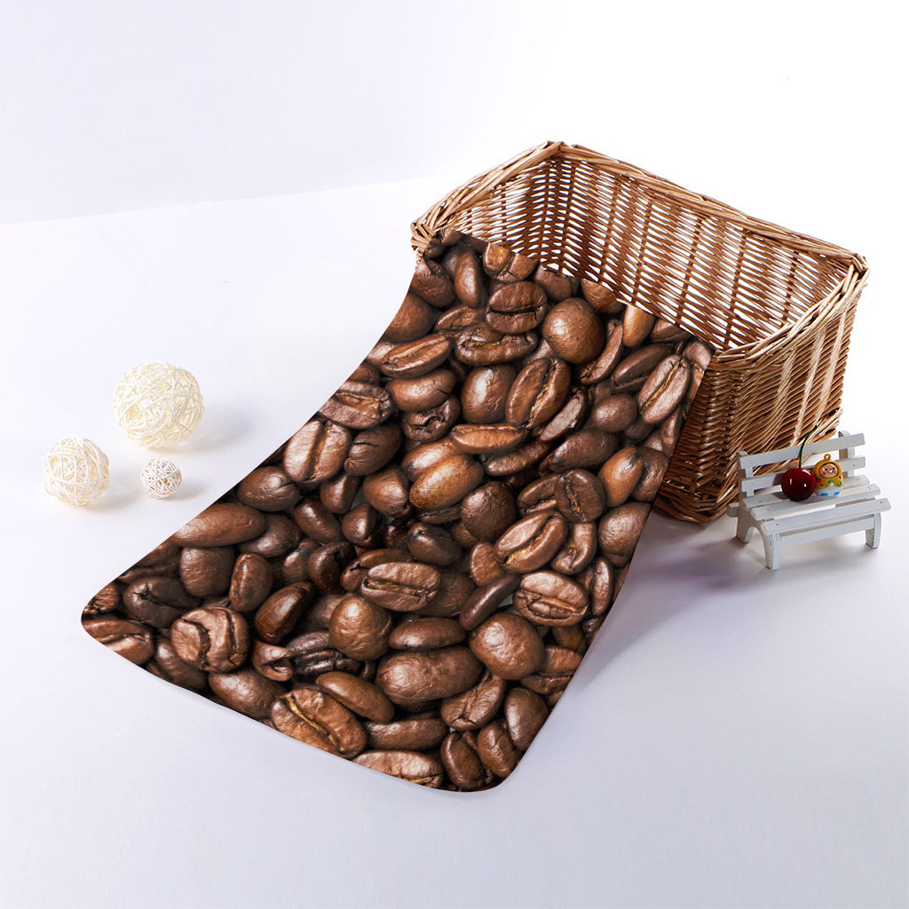Roasted Coffee Bean Print Towel