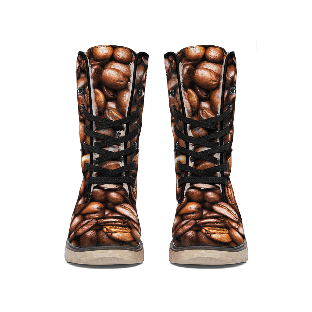 Roasted Coffee Bean Print Winter Boots