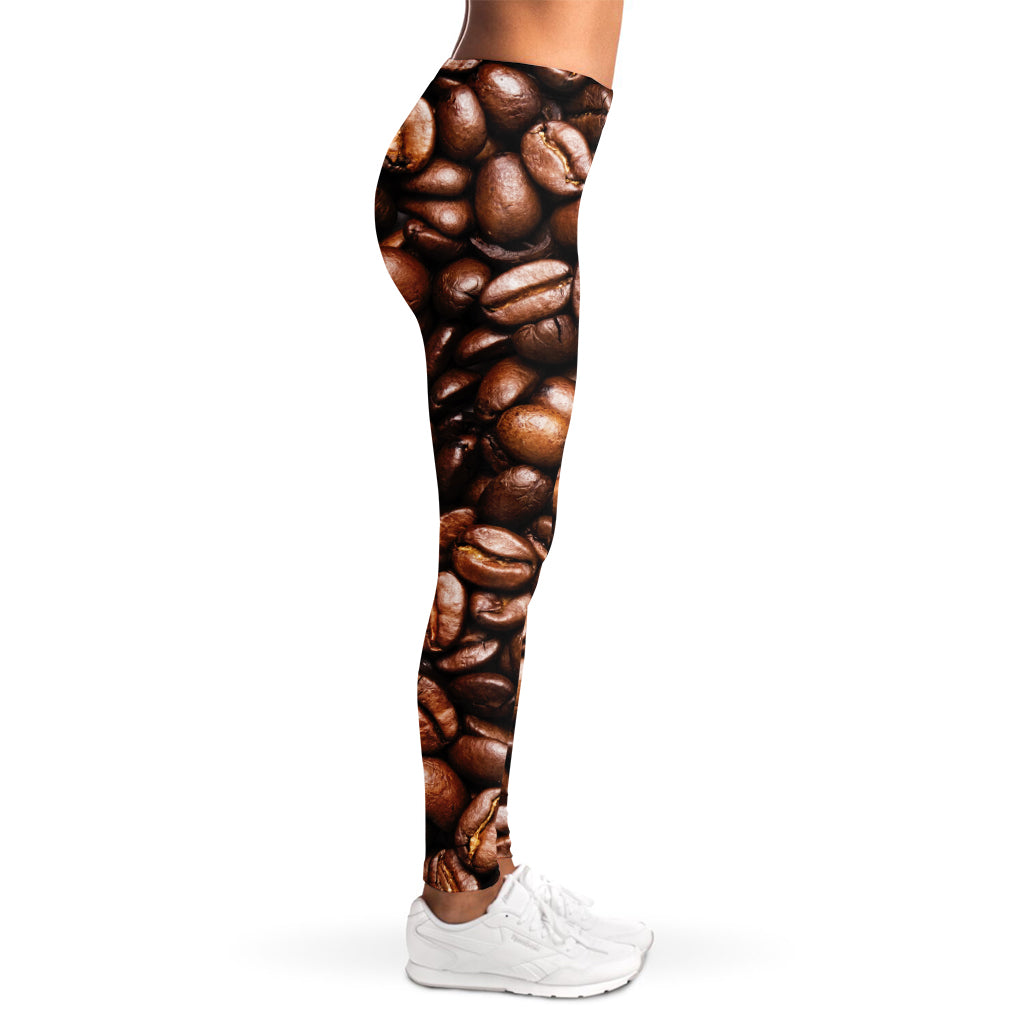 Roasted Coffee Bean Print Women's Leggings