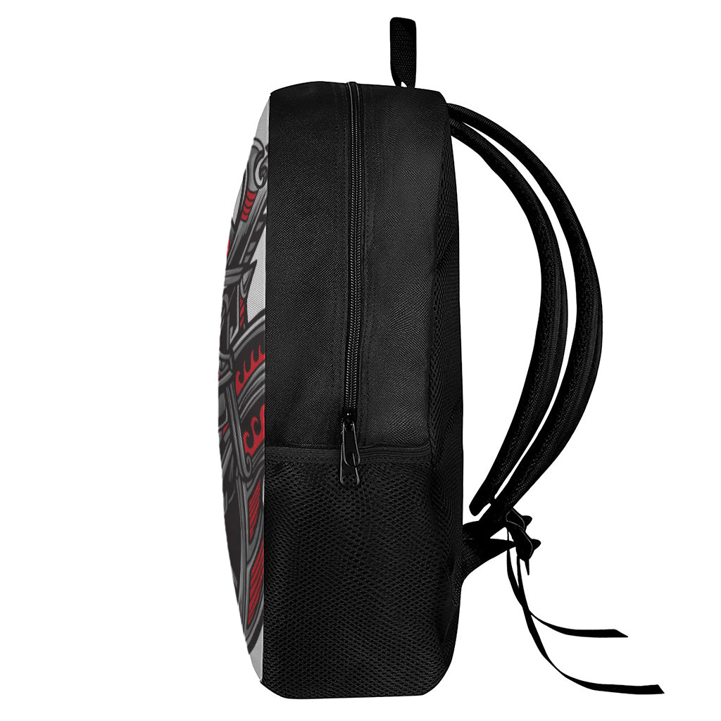 Robot Samurai Mask Print 17 Inch Backpack