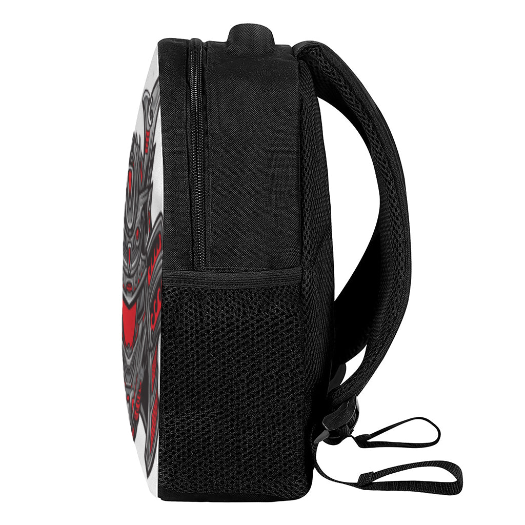 Robot Samurai Mask Print Casual Backpack