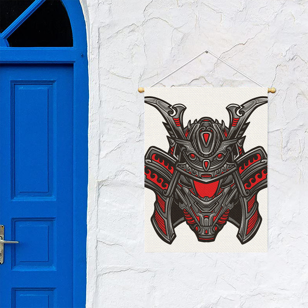 Robot Samurai Mask Print Garden Flag