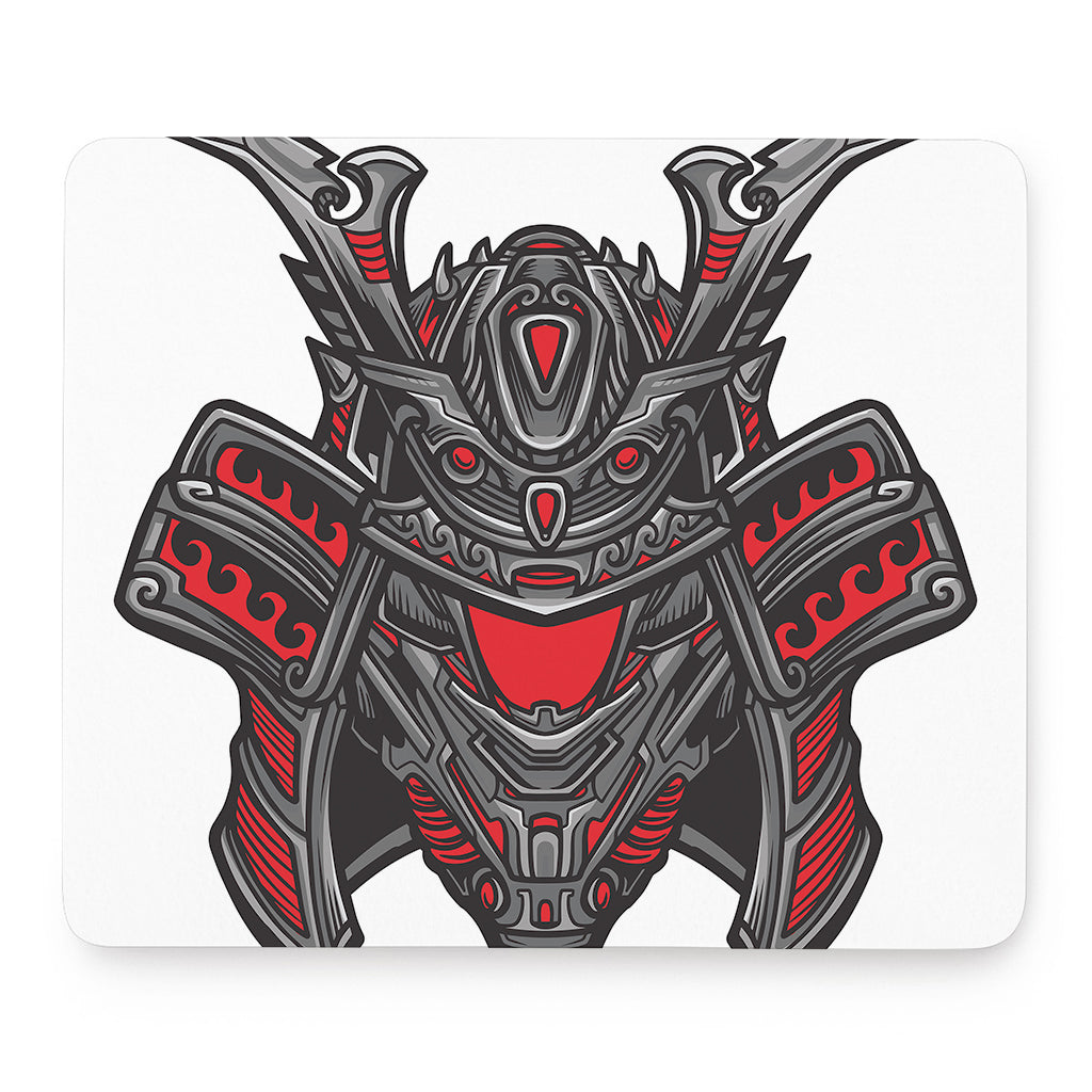 Robot Samurai Mask Print Mouse Pad
